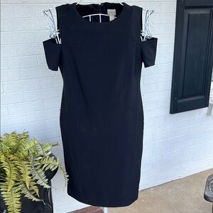 Chico's Black Sheath Midi Dress Cold Shoulder